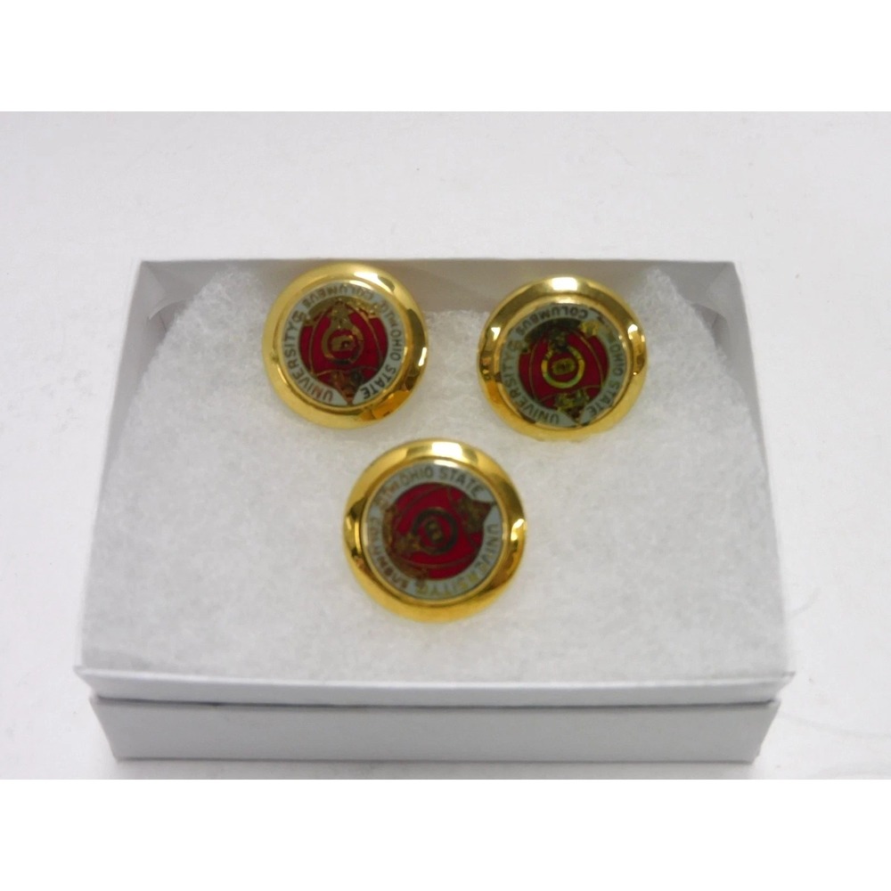Ohio State University Enamel Cuff Links And Tie Clip Set DW680